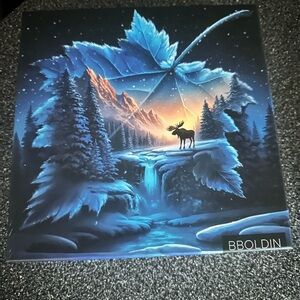 Winter theme puzzle-BBOLDIN Nature Art Canvas with Moose